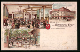 Lithographie Erfurt, Hotel Rheinischer Hof, Innenansicht  - Erfurt