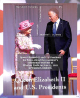 Marshall Islands 2021 Queen Elizabeth II With Pres. Biden S/s, Mint NH, History - American Presidents - Kings & Queens.. - Königshäuser, Adel