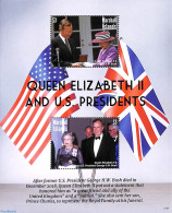 Marshall Islands 2021 Queen Elizabeth II With Pres. Bush Sr. S/s, Mint NH, History - American Presidents - Kings & Que.. - Case Reali