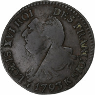 France, Louis XVI, 6 Deniers, 1793/2 / AN 5, Bordeaux, Métal De Cloche, TB+ - Altri & Non Classificati