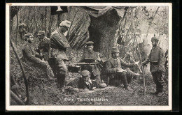 AK Soldaten In Uniform An Einer Telefonstation  - Guerre 1914-18