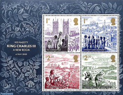 Great Britain 2023 King Charles II, A New Reign S/s, Mint NH, History - Nature - Transport - Kings & Queens (Royalty) .. - Ungebraucht