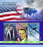 Liberia 2023 100th Anniversary Of Alan Shepard, Mint NH, Transport - Aircraft & Aviation - Space Exploration - Avions