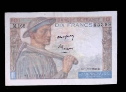 JC, Billet, France, Dix, 10 Francs Mineur, 10-3-1949, 2 Scans - 10 F 1941-1949 ''Mineur''