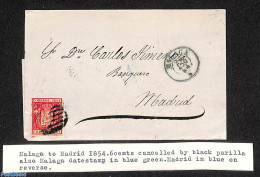 Spain 1854 Cover, See Description In Picture, Postal History - Storia Postale