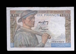 JC, Billet, France, Dix, 10 Francs Mineur, 10-3-1949, 2 Scans - 10 F 1941-1949 ''Mineur''