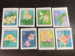 VIET  NAM  NORTH STAMPS-print Test Imperf 1976-(orchids)8 STAMPS Good Quality - Vietnam