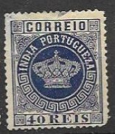 Portuguese India Mint With Gum * 1877 Top Left Corner With Thin 15 Euros - Inde Portugaise