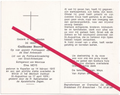 Kapellen. Guillaume Boeren. ° 1915 - †1976 Wilrijk. Politie Antwerpen. Elisa Meys. - Obituary Notices