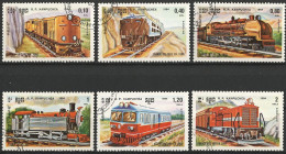 Kampuchea 1984 - Mi 584/89 - YT 463/68 ( Locomotives ) - Treinen