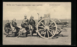 AK Lager-Lechfeld, Truppenübungsplatz, Soldaten Der Artillerie Beim Geschütz-Exerzieren  - Guerra 1914-18