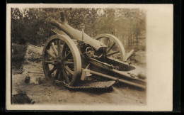 Foto-AK Artillerie-Geschütz An Einem Waldstück  - Guerra 1914-18