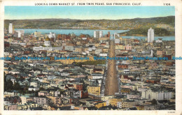 R155792 Looking Down Market St. From Twin Peaks. San Francisco. Calif. Pacific N - Monde