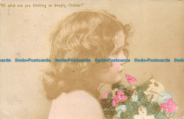 R155802 Of What Are You Thinking So Deeply Childie. Girl With Flowers. Aristopho - Monde