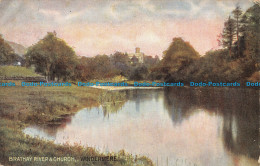 R155924 Brathay River And Church. Windermere. Hildesheimer. 1906 - Monde