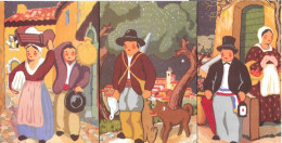 Illustrations André Filippi - Lot De 3 Cartes Non Circulées: Les Santons De Provence, N° 2, 7, 8 Chasseur, Maire, Paysan - Contemporain (à Partir De 1950)