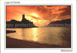 72378996 Malcesine Lago Di Garda Sonnenuntergang Castello Schloss Malcesine - Autres & Non Classés