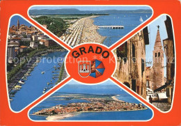 72378946 Grado Gorizia Fliegeraufnahme Strand Hafen  Grado Gorizia - Autres & Non Classés