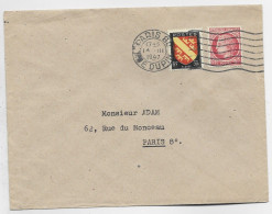 MAZELIN 1FR + 30C BLASON  LETTRE MEC PARIS PARIS 80 14.III.1947  AU TARIF IMPRIME - 1945-47 Ceres (Mazelin)