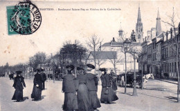 28 - Eure Et Loir - CHARTRES - Boulevard Sainte Foy Et Fleches De La Cathedrale - Chartres