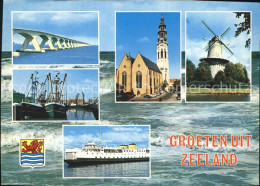 72378430 Zeeland Niederlande Bruecke Kirche Windmuehle Hafen Passagierdampfer Ze - Autres & Non Classés