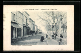 CPA Gaufrée Villefranche-Lauragais, La Pradelle Et La Rue St-Jean  - Autres & Non Classés