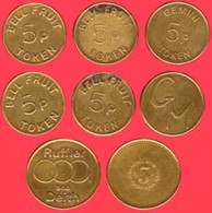 ** LOT  4  JETONS  5 P ** - Monedas / De Necesidad