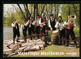 AK Musiker-Gruppe Original-Mainflösser Musikanten-Knetzgau Mit Blasinstrumenten, Trommel Und Akkordion  - Musica E Musicisti