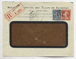 FRANCE N°161+138 LETTRE A FENETRE ENTETE SOCIETE ANONYME DES TALS DE LUZENAC ARIEGE 1921 - 1921-1960: Moderne