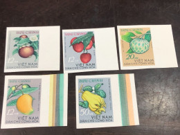 VIET  NAM  NORTH STAMPS-print Test Imperf 1964-(VIETNAMESE FRUITS)5 STAMPS Good Quality - Viêt-Nam