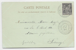 FRANCE SAGE 10C CP A NUAGE CASINO MONTE CARLO FACTEUR BOITIER SALINS DE GIRAUD Son D'ARLES 8 AVRIL 1899 Bs DU RHONE - 1877-1920: Période Semi Moderne