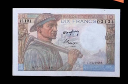 JC, Billet, France, Dix, 10 Francs Mineur, 7-4-1949, 2 Scans - 10 F 1941-1949 ''Mineur''