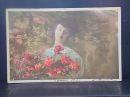 1645 THEME .  PORTRAIT DE FEMME AVEC DES FLEURS . OBLITEREE 1918 - Frauen