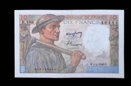 JC, Billet, France, Dix, 10 Francs Mineur, 7-4-1949, 2 Scans - 10 F 1941-1949 ''Mineur''