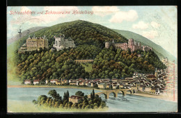 AK Heidelberg, Panorama Mit Schlosshotels Und Schlossruine  - Heidelberg