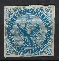 FRANCE Colonies Emissions Générales Ca.1859-65: Le Y&T 4 Obl. "losange De Points Bleus" - Eagle And Crown