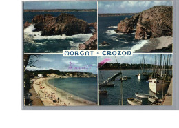 MORGAT 29 - CROZON - Presqu'ile De Crozon Morgat Château Et Rochers De La Pointe De Dinan Plage Et Le Port - Morgat