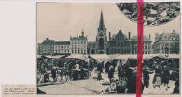 St Niklaas - Grote Markt , Marktdag - Orig. Knipsel Coupure Tijdschrift Magazine - 1914 - Non Classés