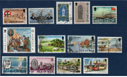 Calf Of Man, Isle De Man, O, Yv Entre 35 Et 525, Mi Entre 44 Et 491, Lot 1 + 2 + 3, - Man (Ile De)