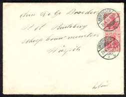 ANDERNACH Rhein 1911 2x-10-Pf-Germania + 2x Orts-o + Brief Ausland Heimatbeleg > Waspik NL - Covers & Documents