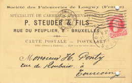 E619 Entier Postal Faïenceries De Longwy - Precursor Cards