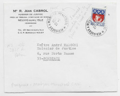 BLASON 30C PARIS LETTRE  DORDOGNE NEUVIC AMBULANT PERIGUEUX A MONTPONT MENESTEROL 27.11.1967 - Bahnpost