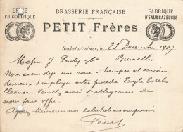 E621 Entier Postal Brasserie Petit Frères Rochefort Sur Mer - Vorläufer