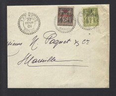 DEVANT LETTRE MAROC 1901 LARACHE N° 5 ET 7 - Covers & Documents