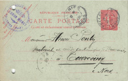 E623 Entier Postal Ustensiles De Brasserie Lebrun Monet Felleries Nord - Cartes Précurseurs