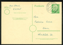 ERPEL Rhein = Neuwied ( Gegenüber Remagen ) 1958 GANZSACHE 10-Pf-HeußI + 22b Orts-o + Heimatbeleg > Bonn - Postales - Usados