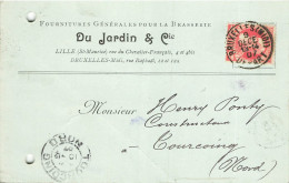 E626 Entier Postal Fourniture Pour La Brasserie Du Jardin & Cie LILLE - Vorläufer