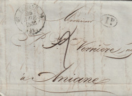 1836 - D4 Grand Cachet à Date Type 12 Simple Fleuron LODEVE Sur Lettre Vers Aniane, Hérault - Décime Rural - 1801-1848: Precursori XIX