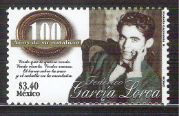 1998 MÉXICO 100 AÑOS DEL NACIMIENTO DE FEDERICO GARCIA LORCA (1898-1936) Sc. 2078 MNH POET - Mexico