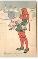 N°22968 - MM Vienne N°235 - N. John - Glückliches Neujahr - Homme Portant Des Cochons - New Year